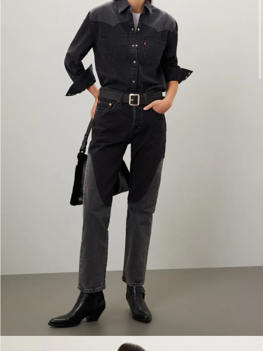 Levi's 501 Original Chaps Jeans in black & gray - Picture 3 of 7